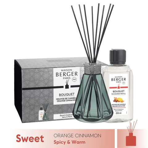 MAISON BERGER - Bộ lọ tinh dầu khuếch tán Vintage Green Pyramide - 280ml - 2 món