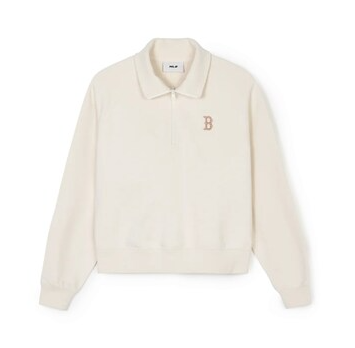 Áo MLB Polo Sweatshirt Croptop Basic Small Logo Beige [ 3FMTB0341 43CRD ]