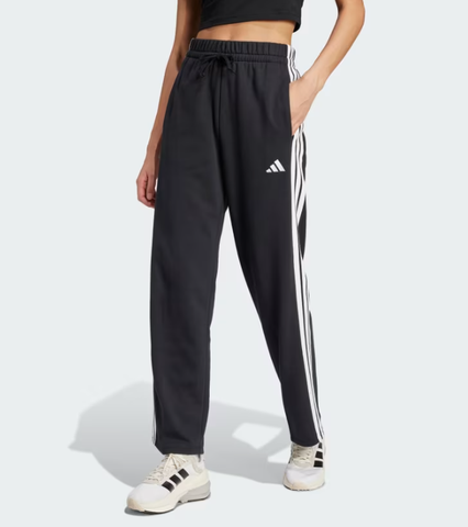 Quần Adidas Essentials 3-Stripes Open Hem French Terry Pants Black [ JW7182 ]