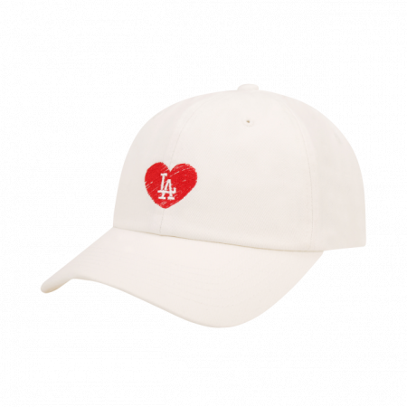 Nón MLB Heart Front Logo Unstructured LA Dodgers White [ 32CPUB111 07I ]