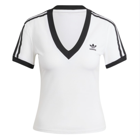 Áo Adidas 3 Stripes V-Neck Slim White [ IR8114 ]
