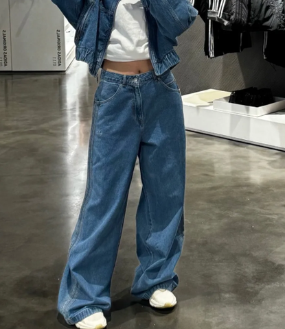 Quần Adidas Balloon Denim Premium Essentials [ IW5760 ]