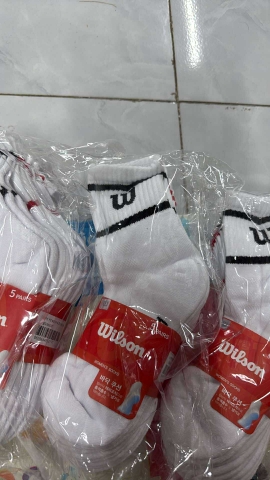 Set Tất Wilson 5 Pack White Red/Black [ BT-2CS03 ]