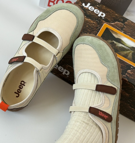 Giày Jeep Outdoor Shoes Women's Low Top Cream Light Green [ P651W13112. ]
