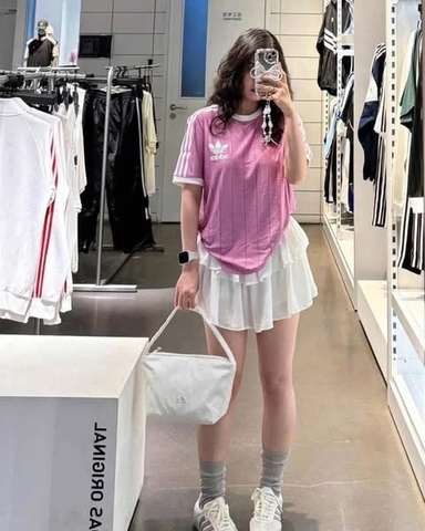 Áo Adidas Adicolor 3-Stripes Pinstripe Tee Purple [ IY7226 ]