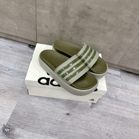 Dép Adidas Adilette Platform Slides Green [ HQ6180 ]