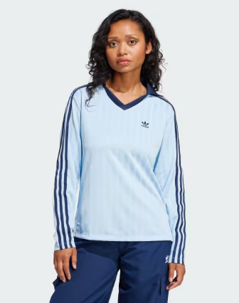 Áo Adidas V-Neck Long Sleeve Tee W Blue [ JD2604 ]