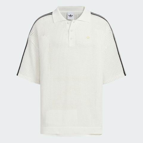 Áo Adidas Crochet Sleeve Polo White [ KF0403 ]