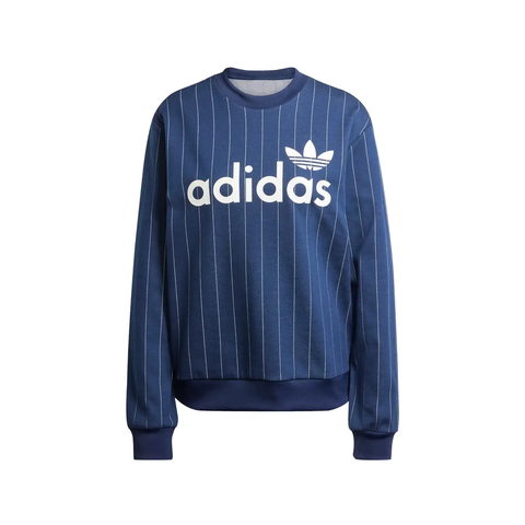 Áo Adidas Pinstripe Graphic Crewneck W Night Indigo Off Blue [ JJ3488 ]