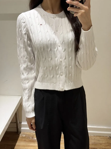 Áo Tommy Hilfiger Cardigan White [ 71J4338 412 ]