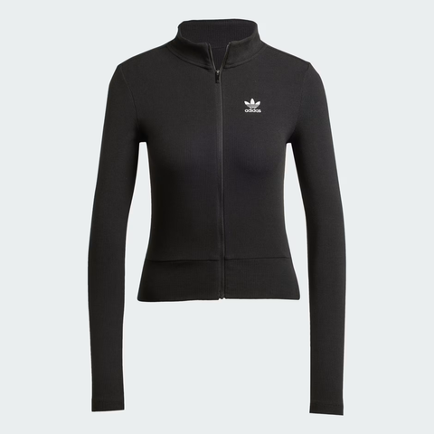 Áo Adidas Essentials Ribbed Full-Zip Track Top Black [ JD5905 ]