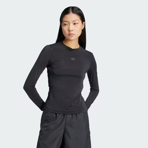 Áo Adidas Adicolor Sheer 3-Stripes Long Sleeve Black [ JC5075 ]