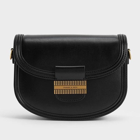 Túi Charles & Keith Embellished Saddle Bag Black [ CK2-80781496 ]