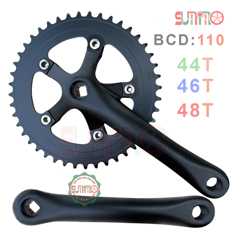 Giò dĩa cốt vuông 5 CHẤU 110BCD đen nhôm cho fixed gear
