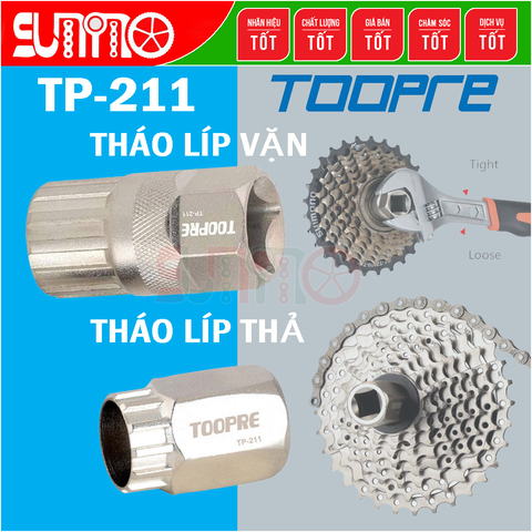 Cảo líp xe đạp TOOPRE TP-211 thép xi bạc