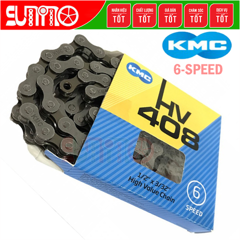 Sên xe đạp KMC HV408 6speed 116L fullbox chính hãng