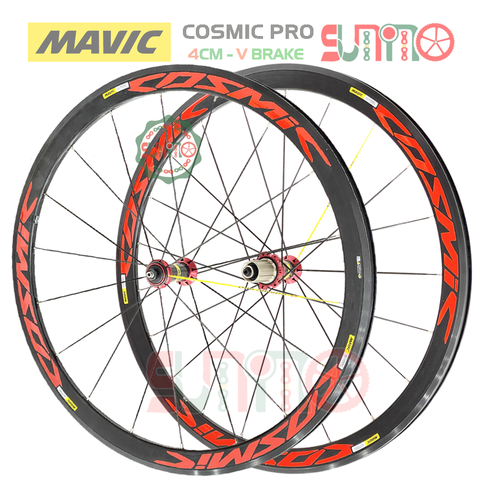 Vành bộ nhôm 4cm xe đạp road MAVIC Cosmic Pro hub QR áo carbon cối thả HG thắng vành