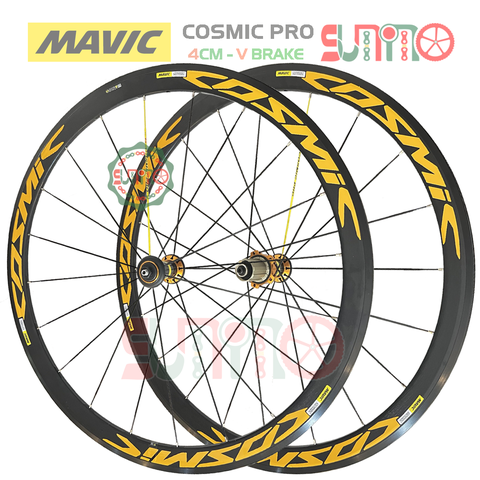 Vành bộ nhôm 4cm xe đạp road MAVIC Cosmic Pro hub QR áo carbon cối thả HG thắng vành
