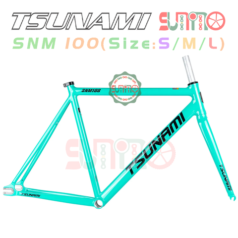 Sườn xe đạp fixed gear TSUNAMI SNM100 xanh ngọc chính hãng