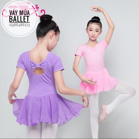 Váy tập múa tay ngắn chân voan