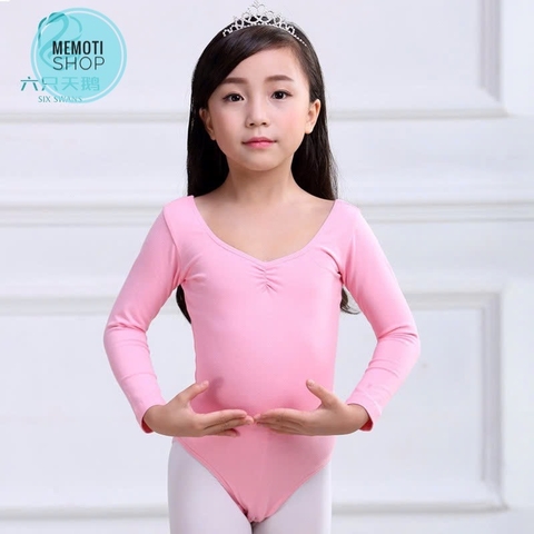 Áo tập múa basic dài tay (tím, hồng)