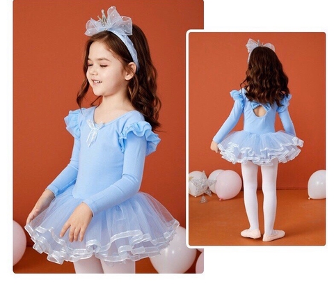 Váy múa tiên viền dài new (hồng, tím, xanh)