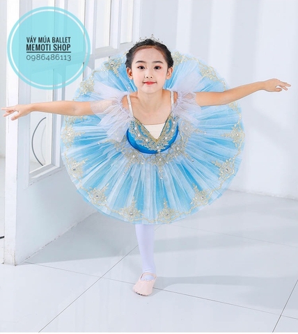 Set váy múa biểu diễn kèm quần tất, vương miện, hoa tay