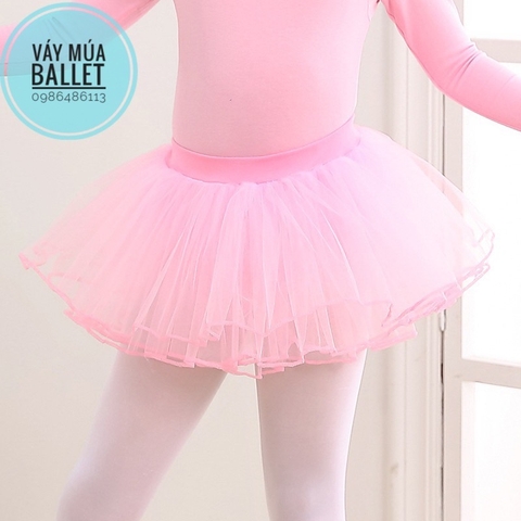 Chân váy múa xòe bồng 4 tầng (tím, xanh, hồng, đen, trắng)