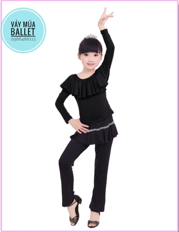 Bộ dance bẹt vai dài tay màu xanh, đen, đỏ