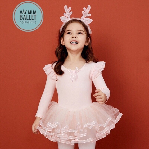 Váy múa tiên viền dài new (hồng, tím, xanh)