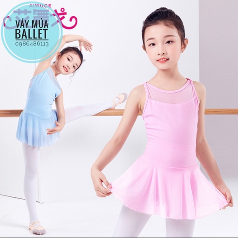 Váy tập voan 2 dây đan lưng