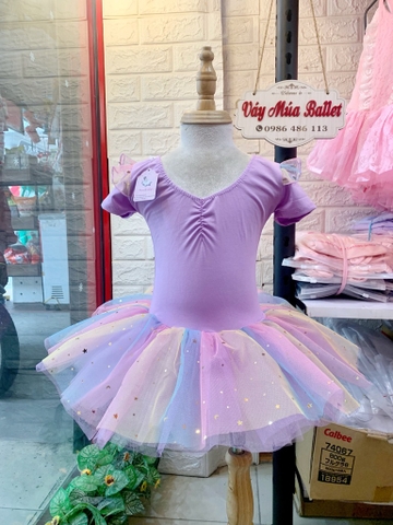 Váy múa tiên ngắn sao cầu vồng tím