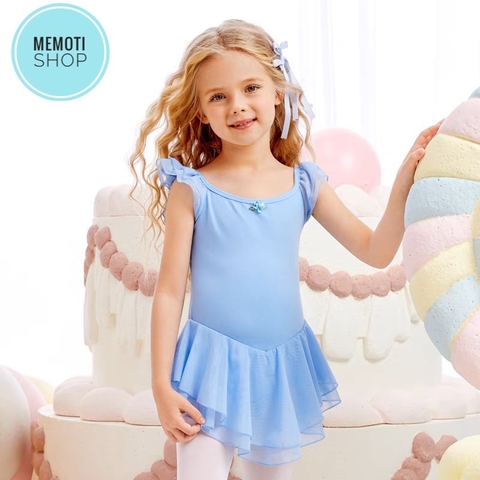 Váy tập múa tiên tầng nơ đan lưng (xanh, hồng)