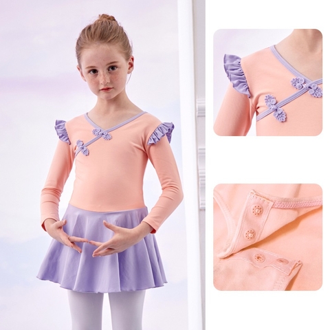 Váy tập múa cổ tàu cài chéo dài