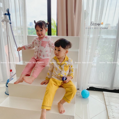 Bộ Pizama thỏ thô cotton Beemo