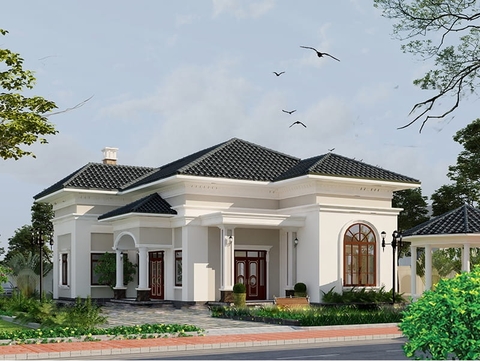 Thiết kế biệt thự 1 tầng 3 phòng ngủ không gian sống tiện nghi