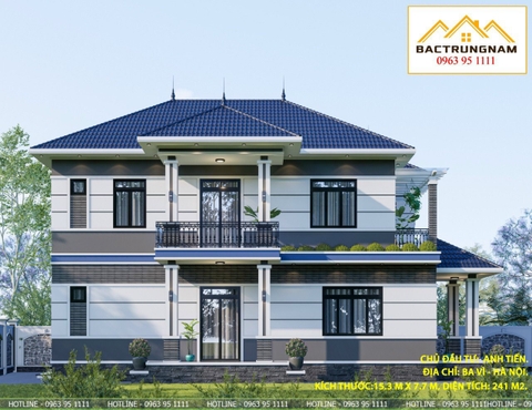 biệt thự 2 tầng mái Nhật lung linh