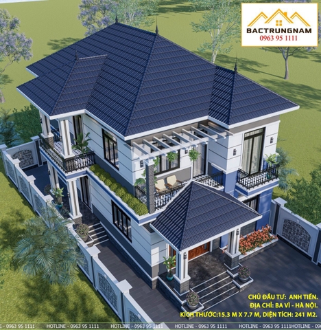 biệt thự 2 tầng mái Nhật đẹp