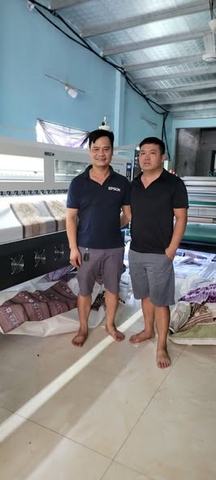 bàn giao máy in chuyển nhiệt Oric 8 đầu và máy ép cho khách hàng tại Lào Cai
