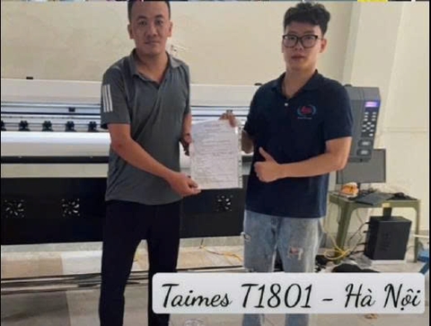 bàn giao máy in Taimes T1801 cho khách tại Hà Nội