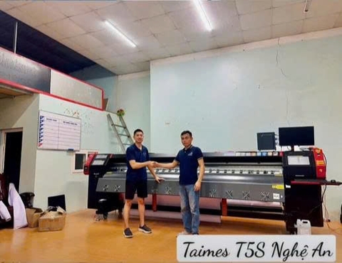 bàn giao máy in Taimes T5S cho khách tại Nghệ An