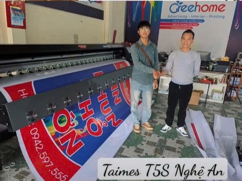 bàn giao máy in Taimes T5S cho khách tại Nghệ An