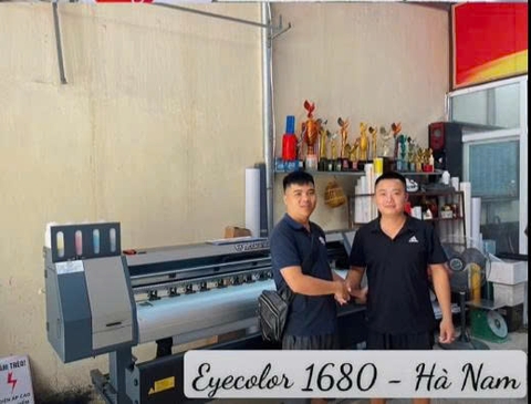 bàn giao máy in Eyecolor 1680 cho khách tại Hà Nam