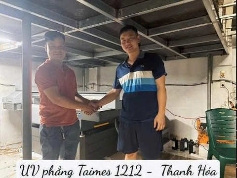bàn giao máy in uv phẳng 1212 cho khách tại Thanh Hóa