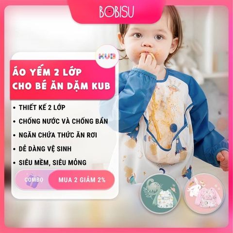 KUB | Áo Yếm Ăn Dặm 2 Lớp Chống Thấm Cho Bé 80-90cm