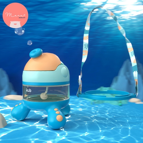 KUB | Bình Nước Cho Bé Dạng Bạch Tuộc Nhỏ Xinh 90ml, Nhựa PPSU Cao Cấp [Kèm Dây Đeo]