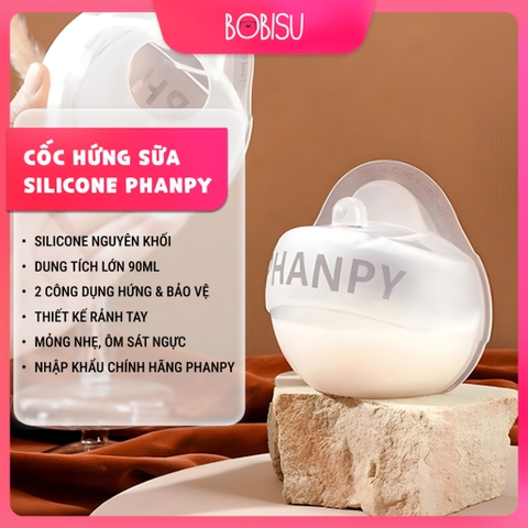 PHANPY | Cốc Hứng Sữa Rảnh Tay Bằng Silicon Mềm Mại, Dung Tích 90ml