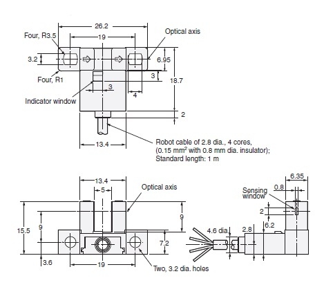 Cảm biến quang Omron EE-SX671-WR 1M