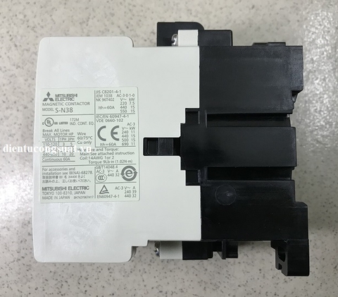 Khởi động từ 3 pha Mitsubishi S-N38 AC230V