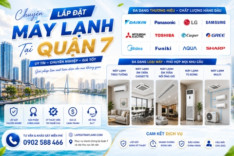 Lắp đặt máy lạnh chính hãng tại Quận 7